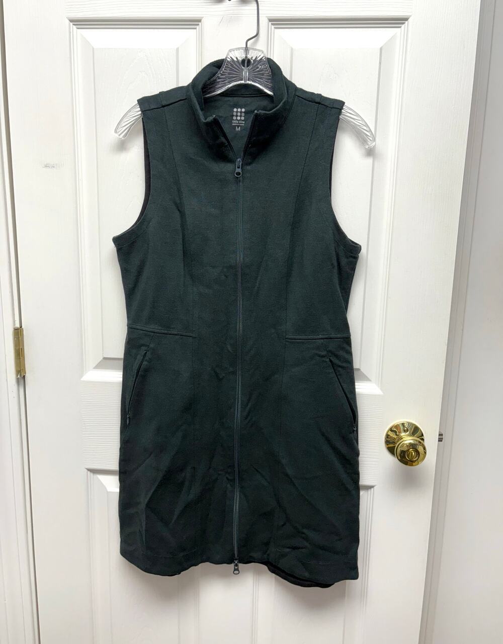 Title Nine Passport Ponte Dress Spruce Full Zip Mock Turtleneck Women’s Size M